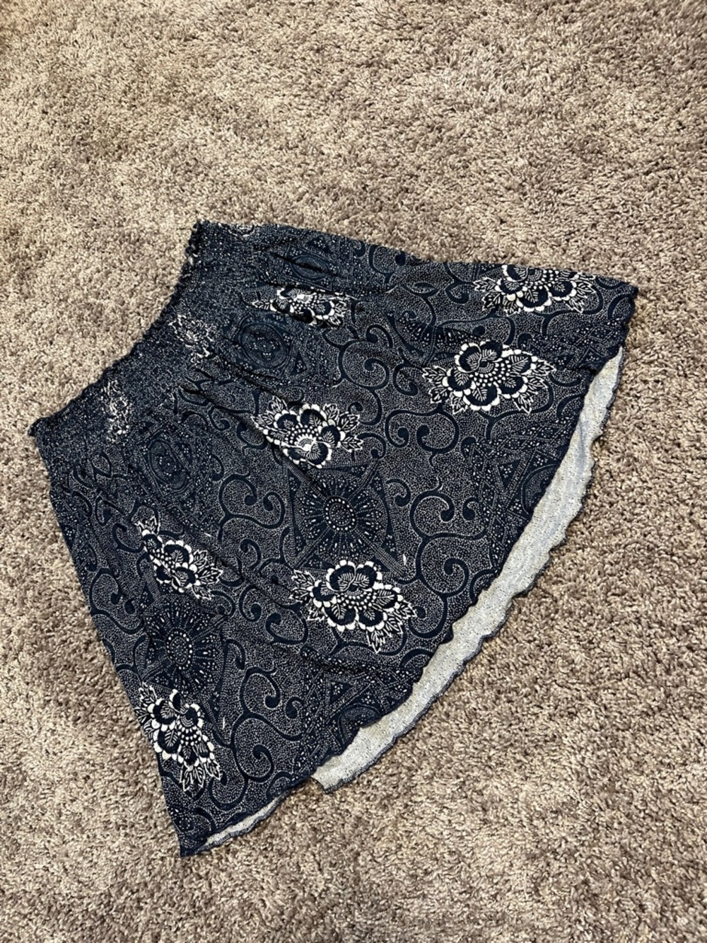 Odd Molly Navy Blue and White Floral Lace Skirt